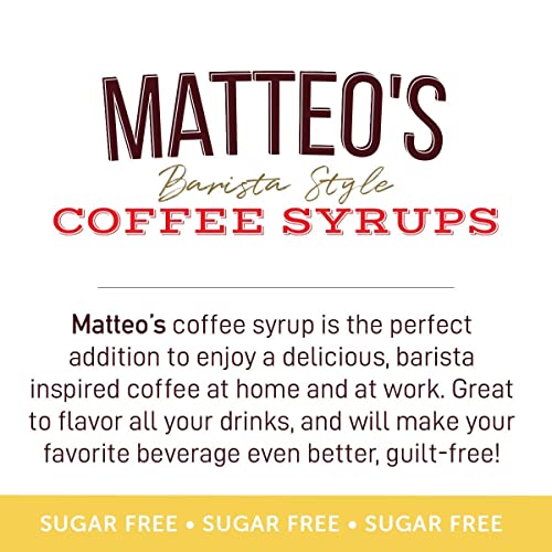 Matteo's Barista Style Sugar Free Coffee Syrup 6 Flavor Variety Pack