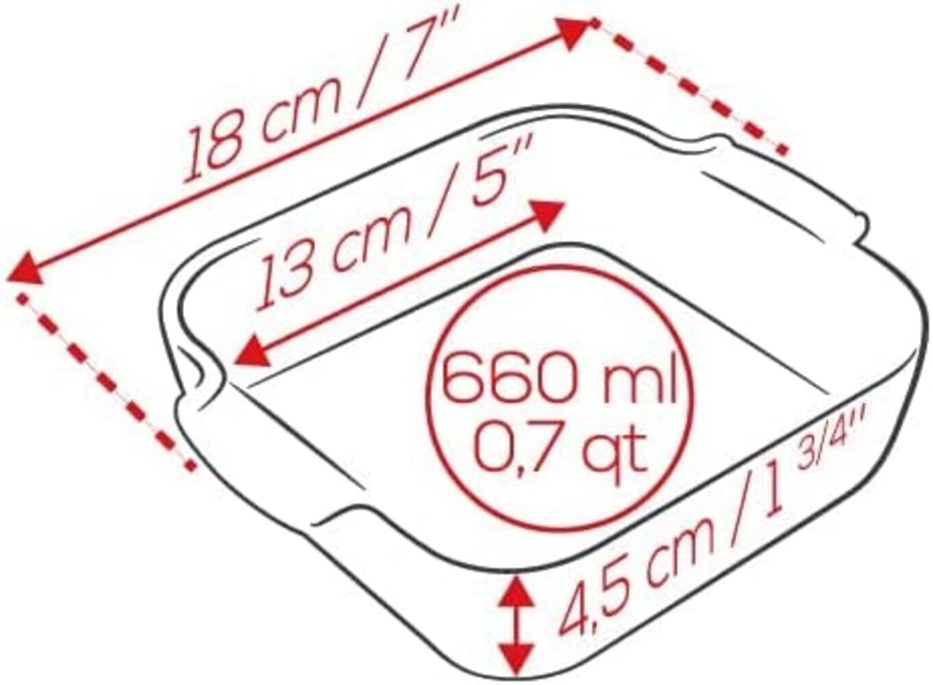 Peugeot Appolia Petite Square Baking Dish, Ecru. 7 x 5.5 x 2 in.