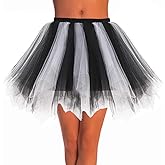 Dmaiy Women Tutu Skirt Elastic Dance Skirts Tulle Ballet Tutu Classic Adult Costume Bottoms for Festival Cosplay