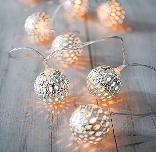 Moroccan 20 Lamp Balls LED String Warm White For Wedding Party Fairy Lights Christmas Garlands Flexible Strip Decoration.