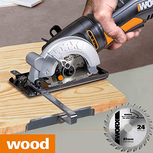 WORX 400W Kreissäge WORXSAW WX423.1 85mm, 27mm Max, Absaugadapter, Bequeme Handhabung, Sägeblätter zum Schneiden von… – Bild 3