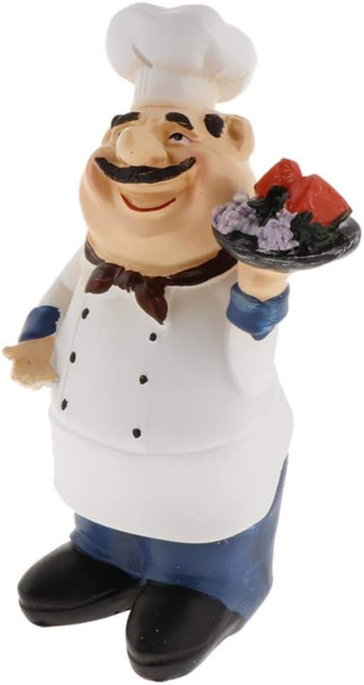 GYJZZW Decoration Statue Sculpture Crafts Resin Decorative Ornaments Cook Statue French Chef Figurines For Kitchen Restaurant Cafe Decor Home Bedroom Table Decoration,Size-4,China