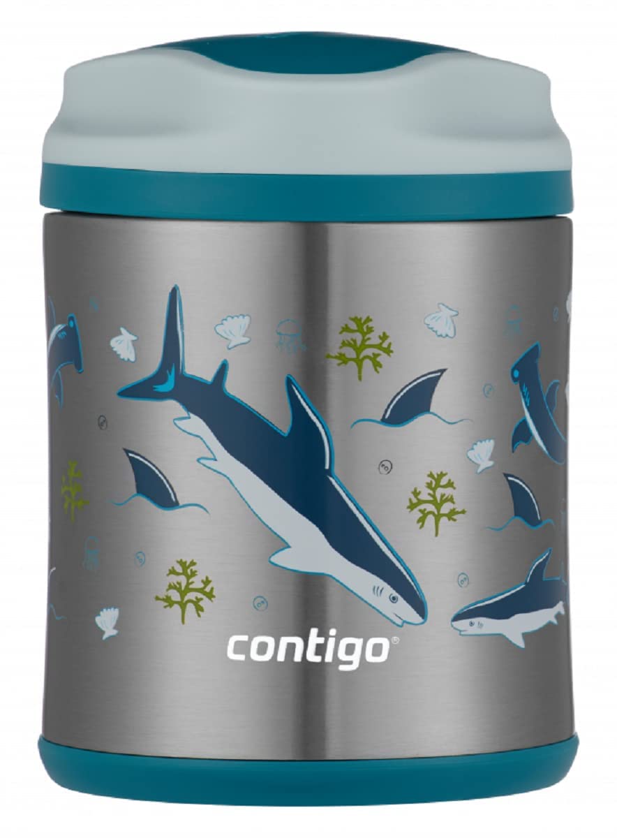 Contigo Food Jar; stainless steel vacuum-insulated container for soup, veggies or fruit; 100% leak-proof; kids’ lunch box; hot for up to 6 hours, cold for up to 7; for preschool or school; 10 oz