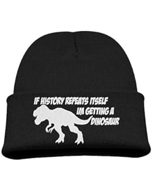 History Repeats, I'm Getting A Dinosaur Kid's Hats Winter Funny Soft Knit Beanie Cap, Unisex