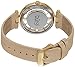 Burgi Swarovski Crystal Studded Watch - 4 Genuine Diamond Markers, See Through and Sunray Dial On Cream Satin Over Leather Women’s Watch - BUR104