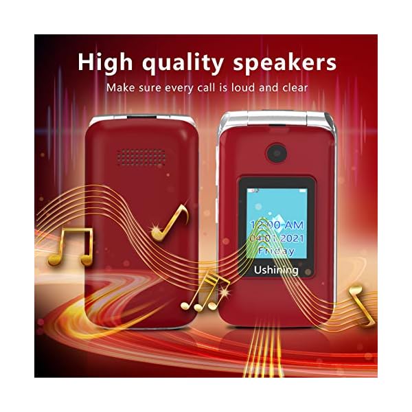 3G-Big-Button-Basic-Mobile-Phones-for-Elderly-Dual-Sim-Free-Flip-up-Mobile-Phone-Unlocked-with-DockPay-As-You-Go-Mobile-Phone-Easy-to-Use-for-Senior-Red ukuu 3G Big Button Basic Mobile Phones for Elderly, Dual Sim Free Flip up Mobile Phone Unlocked with Dock,Pay As You Go…