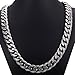 Trendsmax 14.5mm Heavy Frosted Matte Cut Curb Cuban Link Mens Chain 316L Stainless Steel Necklace 18-36inch
