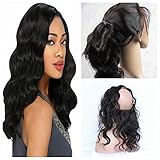 Derun Hair 8A grade Best Quality 100% Virgin Brazilian Human Hair 360 lace Frontal closure body wave 22x4x2 14 inches 360 degree natural color free part lace frontal