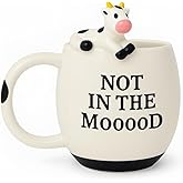 Decodyne Funny Cow Coffee Mug, White Elephant Gifts for Adults, Gag Gifts for Adults, Cute Stuff For Women and Men, Funny Coworker Office, Cool Stuff - 14 Ounce