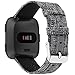 Maledan Compatible with Fitbit Versa Bands for Women Men, Large, Charcoal