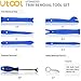 UTOOL Trim Removal Tool Kit, 9pcs Car Panel Remover Tool Set Including Nylon Plastic Trim Tool, Rubber Coated Fasterner Clip Remover, Radio Removal Keys and Drawstring Pouch, Blue