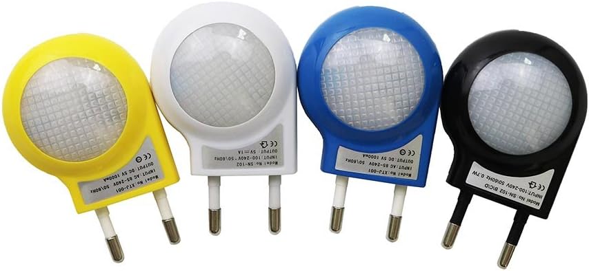 YalinGE Mini LED Night Light AC110V / 220V 0.7W Lighting Auto Sensor Smart Baby Bedroom Lamp White Black Blue Yellow EU Plug Night lamp
