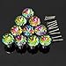 KINGSO 10pcs Colorful Crystal Glass Cupboard Wardrobe Cabinet Drawer Knob Door Pull Handle