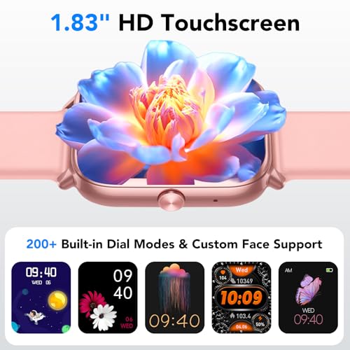 Smart Watches for Women, 20 Days Battery Smart Watch Answer Dial Call Smartwatch 1.83" Fitness Trackers with Heart Rate/Sleep/Fitness Monitor IP68 Waterproof Activity Tracker for Android iOS Watch