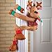 Collections Etc Poseable Reindeer Christmas Greeter Decoration