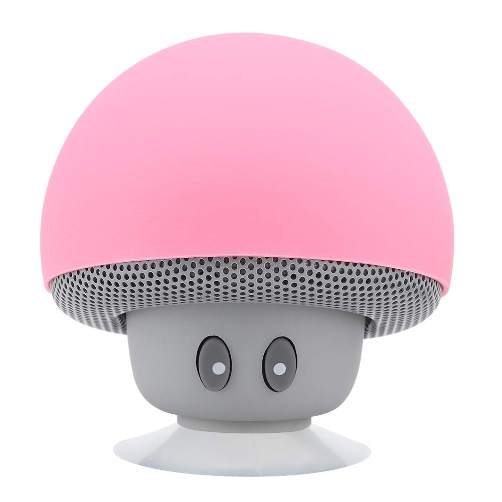 Goshyda Mini Bluetooth Speaker, Portable Wireless Mini Pink Mushroom Bluetooth 3.0 USB Charging Speaker Subwoofer With Suction Cup Function for Home/Girls Gifts