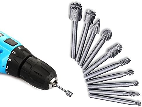 Xilko 10PCS Drill Bit Carving Knife Tools Power Tools High Speed Steel Milling Cutter Electric Grinder Head Engraving Cutter