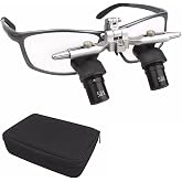 VIBURISH 4.0X 5.0X 6.0X Binocular Loupe Dental 48 &deg; Ergo Loupes Adjustable Working Distance Surgical Magnifying Glasses Tools (5.0X)