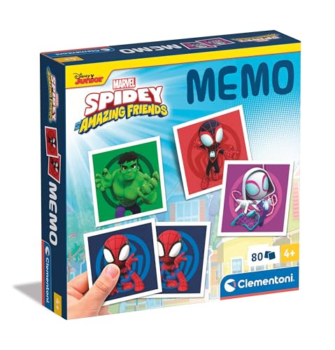 Clementoni Jeu Éducatif Mémo Marvel Spidey et Ses Amis Amazing 80 Tiles - pour Enfants 4 Ans, Fabriqué en Italie 18304
