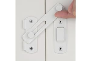 Wocoe 3 Packs White Barn Door Latch，3.93" x 2.75"， Premium Stainless Steel，Rust-Resistant for Longevity，Ideal for Bifold & Sliding Doors，Enhance Your Cabinetry & Closet Security