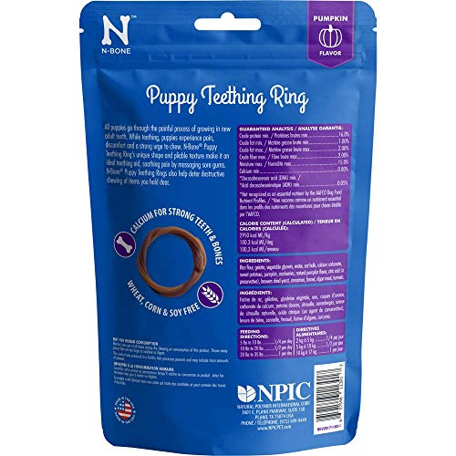 N-Bone Puppy Teething Ring Pumpkin Flavor, 3.6 Oz, 3 Rings