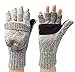 Korlon Wool Knitted Convertible Fingerless Gloves with Mitten Cover, Beige