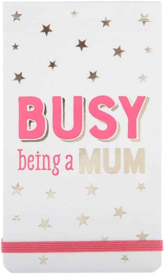 Sass & Belle Busy Being A Mum Pocket Notepad, White/Gold