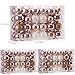 Sea Team 48 Pieces of Assorted Christmas Ball Ornaments Shatterproof Seasonal Decorative Hanging Baubles Set with Reusable Hand-held Gift Package for Holiday Xmas Tree Decorations, Rose Gold