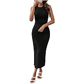 SHENHE Women's Summer Bodycon Maxi Dress Sleeveless Casual Elegant Long Tank Sheath Dress