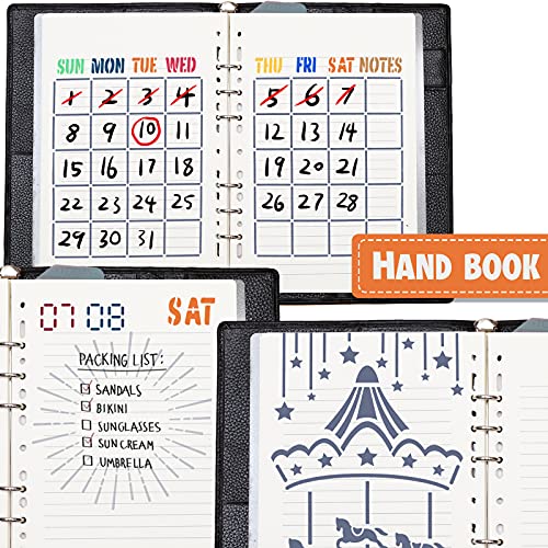 Koogel 15 PCS Notebook Stencil, 5 x 8 Inch Journal Stencil Planner Stencil Drawing Template for Diary Graffiti Dotted Journals Stickers DIY Drawing