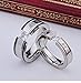 LALOPEZ Korean Version Of Zircon Inlaid Titanium Steel Couple Ring