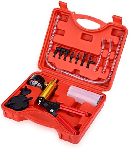 Malcam HAND VACUUM PUMP HELD BRAKE BLEEDER TESTER SET BLEED CAR MOTORBIKE BLEEDING KIT