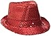 Be Wicked Women's Sequin Fedora Hat, Red, One Size