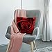 HGOD DESIGNS Throw Pillow Case Rose Cotton Linen Square Cushion Cover Standard Pillowcase for Men Women Home Decorative Sofa Armchair Bedroom Livingroom 18 x 18 inch Red