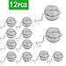 Xloey 12 Pack Tea Infuser-Stainless Steel Mesh Tea Ball Infuser,Premium Tea Filter Tea Interval Diffuser with Extended Chain Hook for Loose Leaf Tea and Spices & Seasonings