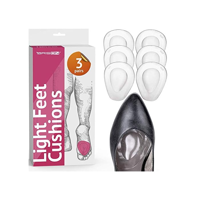 Metatarsal Pads Ball of Foot Cushion 3 Pairs - Metatarsal Pads for Women Men High Heels Inserts - Soft Gel Forefoot…