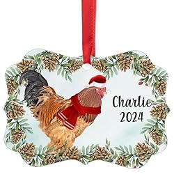 Buff Brahma Chicken Rooster Christmas Ornament 2024