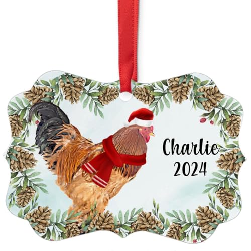Buff Brahma Chicken Rooster Christmas Ornament 2024