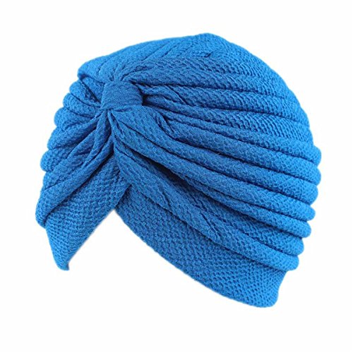 Qhome Womens Fashionable Luxury Solid Wrinkle Chevron Indian Turban Hats Cap Hijab for Women Ladies