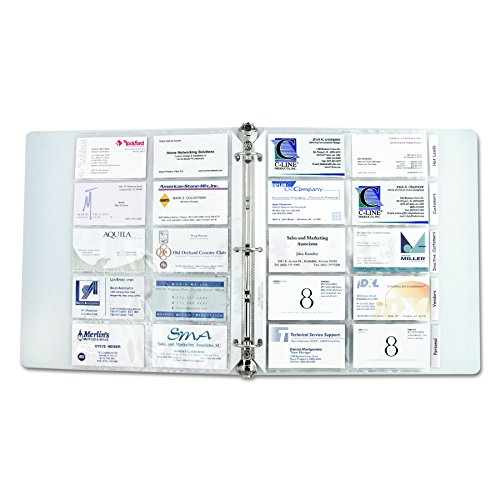 CLine Business Card Holder Pages, Poly without Tabs, 20 Cards/Page, 11