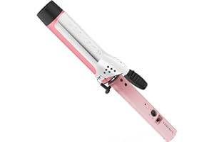 VODANA Professional GlamWave Ceramic Curling Iron, Long-Lasting Natural Curls, Instant Heat, Hair Curler, Curling Wand, Available in USA (1.6 inch, Pink)