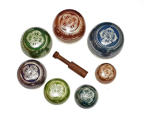 Beautyfull Tibetan handhammering singing bowl set Set of seven Handbeaten Singing Bowl From Nepal-Chakra Healing Singing… - Image 7