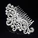 Bridal Wedding Hair Piece Crystal Rhinestones Pearls Women Hair Side Combs for Prom Crystal Headpiece for Women, Silver