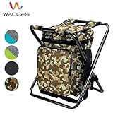 Wacces Multi-Purpose Backpack Chair/Stool with Cooler Bag for Hiking/Fishing/Camping/Picnicking