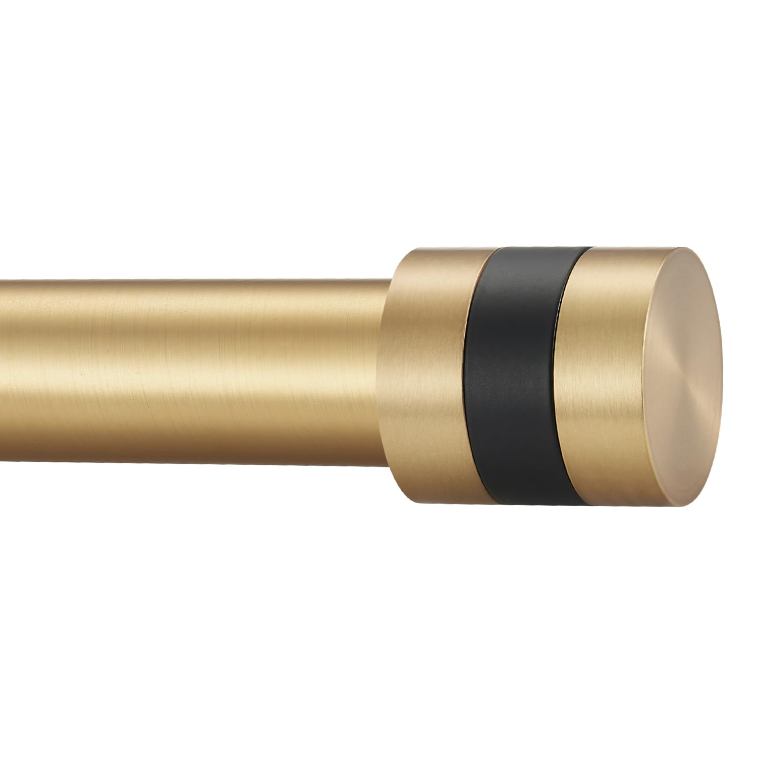 Photo 1 of 1Inch Diameter Single Curtain Rods with Decorative Finials 72-144inch, Warm Gold