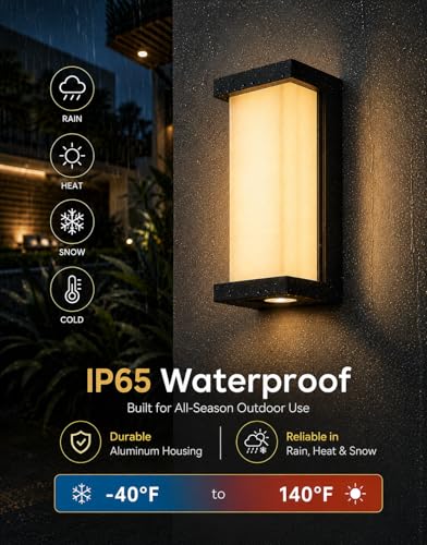 MMEEVT Outdoor Wall Light 1800Lm, IP65 RGBCW Wall Lamp (2 Piece) | Three Side Lighting Smart Led Indoor Lighting with Alexa and Google Assistant for Entrance Garage Porch