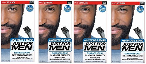 Just For Men Color Gel Mustache, Beard & Sideburns 115 Jet Black 1 Each (Pack Of 4)