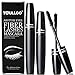 4D Silk Fiber Lash Mascara, Fiber Mascara, 4D Fiber Lash Mascara, Waterproof Long Lasting Eyelash Extension Warm Water Washable 4D Eyelash Mascara Makeup-Black