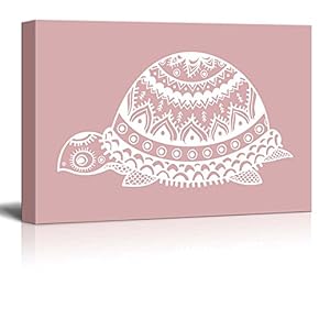 Canvas Wll Art - Turtle with Beautiful Pattern on The Shell - Giclee Print and Stretched Gallery Wrap | Modern Home Art Ready to Hang - 12"x18"