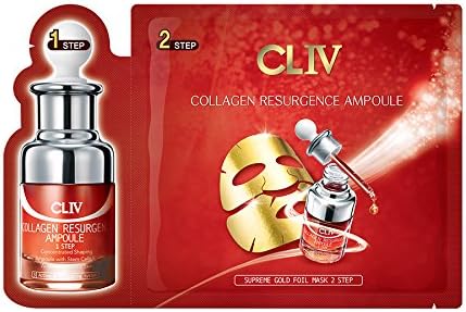 CLIV 2-Step Collagen Resurgence Ampoule Gold Foil Mask